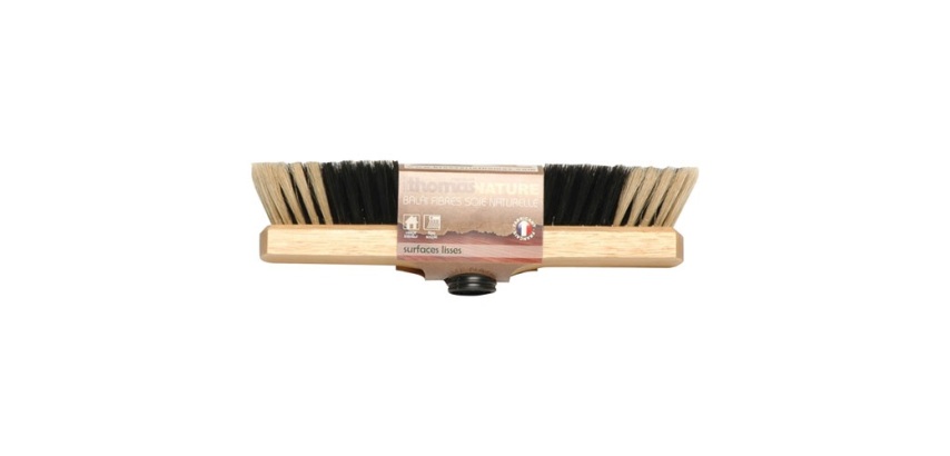Balai droit - balayage fin - soies de Chine noires - moustache soie de chin