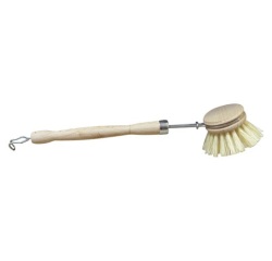 Brosse vaisselle - bois - ronde - fibre naturelle végétale tampico
