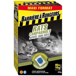 Appât pâte - rats et campagnols - 400 g - 40 sachets de 10 g