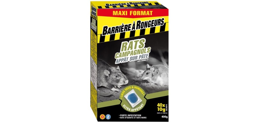 Appât pâte - rats et campagnols - 400 g - 40 sachets de 10 g