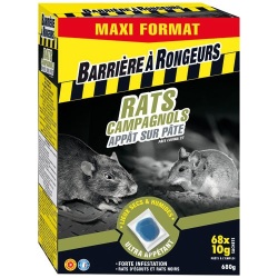 Appât pâte - rats et campagnols -  680 g - 68 sachets de 10 g