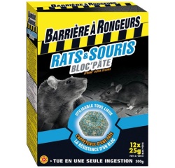 Rats et Souris – Bloc’Pâte Appât - lot de 12 sachets de 25 g