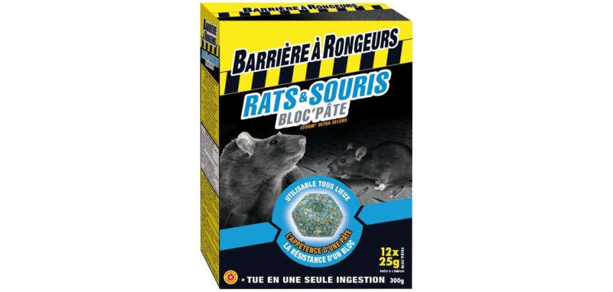 Rats et Souris – Bloc’Pâte Appât - lot de 12 sachets de 25 g