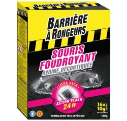 Appât céréales -  souris foudroyant  - avoine décortiquée - 160 g - 16 sach