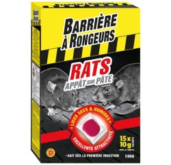 Appât sur pâte - rats - 150 g - 15 sachets de 10 g
