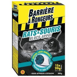 Appât bloc - rats et souris - 300 g - 15 blocs de 20 g