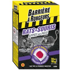 Appât sur pâte - rats et souris - 150 g - 15 sachets de 10 g