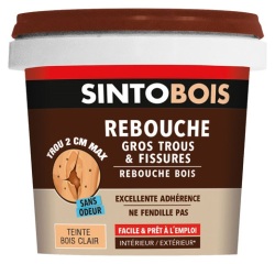 Sintobois rebouche bois trous et fissures 500g bois clair