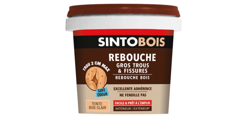 Sintobois rebouche bois trous et fissures 500g bois clair
