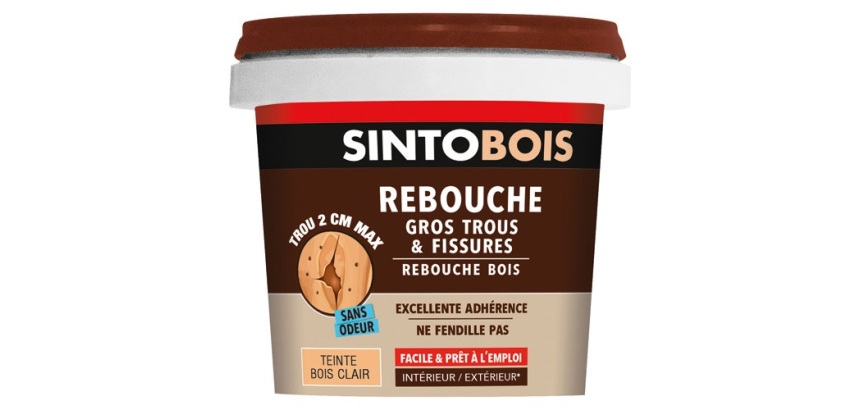 Sintobois rebouche bois trous et fissures 500g bois clair