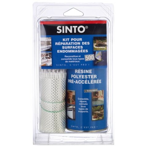 Sinto kit réparation surfaces 500ml résine + 0.5m2 tissus