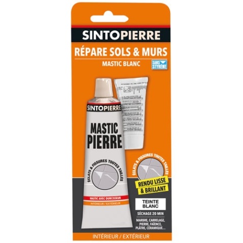Mastic pierre - Repare sols et murs - blanc - 100 g