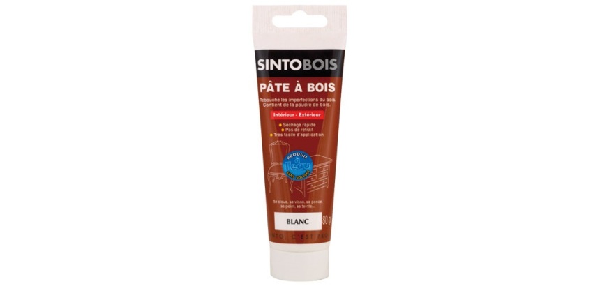Pâte à bois - Rebouche imperfections - blanc - tube - 80 g