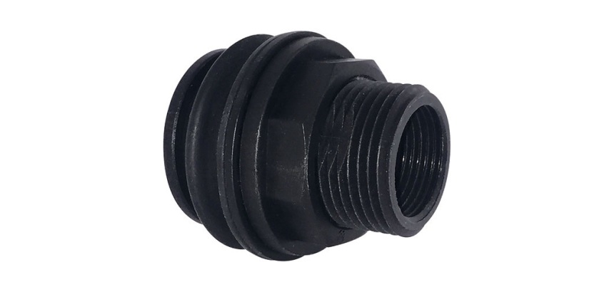 Traversée de cuve rapide plastique - Mâle 20x27 (3/4") - Femelle 15x21 (1/2