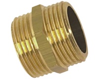Mamelon double mâle égal 280 - 15x21 (1/2") - laiton