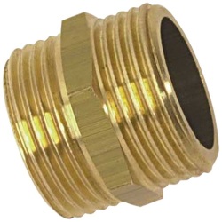 Mamelon double mâle égal 280 - 15x21 (1/2") - laiton