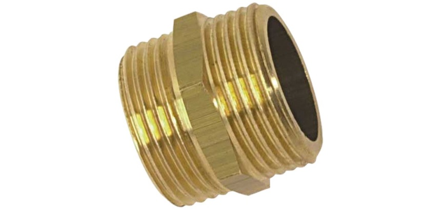 Mamelon double mâle égal 280 - 15x21 (1/2") - laiton