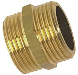 Mamelon double mâle égal 280 - 20x27  (3/4") - laiton