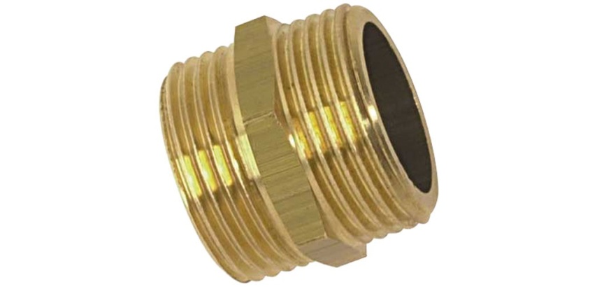 Mamelon double mâle égal 280 - 20x27  (3/4") - laiton