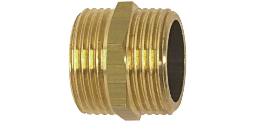 Mamelon double mâle égal 280 - 26x34 (1") - laiton
