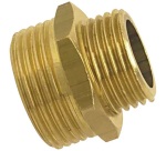 Mamelon double mâle réduit  - 12x17 (3/8") - 15x21 (1/2") - laiton