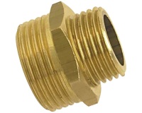 Mamelon double mâle réduit  - 15x21 (1/2") - 20x27  (3/4") - laiton