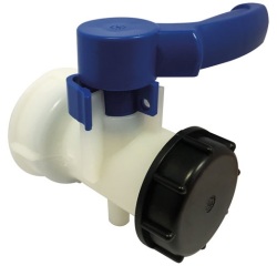 Vanne plastique pour cuve grillagée/IBC 1000 L - D60 - bouchon femelle 60x6