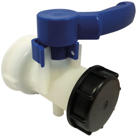 Vanne plastique pour cuve grillagée/IBC 1000 L - D60 - bouchon femelle 60x6