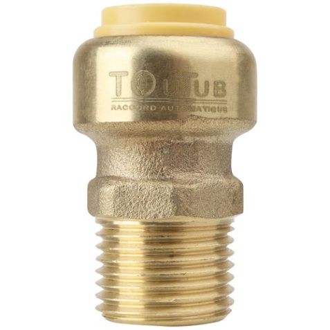 Union mâle - Toutub - 15x21 (1/2")  - D12 - laiton