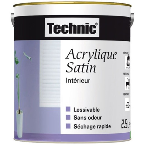 Peinture acrylique satin - 0.5 L - chocolat