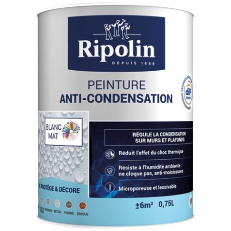Peinture murs et plafonds- anti-condensation - 75 mL - blanc