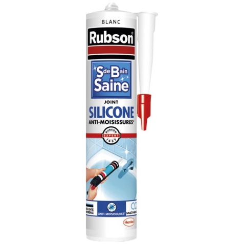 Mastic silicone - tous supports - anti-moisissures - 280 mL - blanc