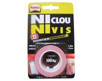 PATTEX Adhésif Fixation NCNV Double Face 120kg 19mm*1.5m