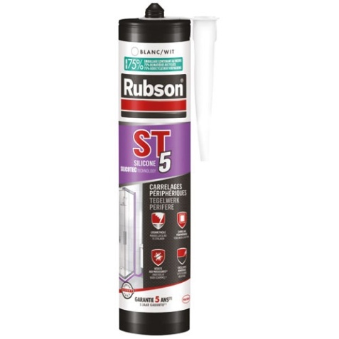 Mastic silicone ST5 - multi-usages - 300 mL - blanc