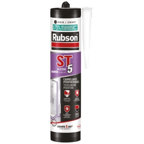 Mastic silicone ST5 - multi-usages - 300 mL - noir
