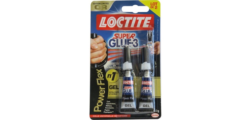 LOCTITE Colles Cyanoacrylates SUPERGLUE-3 Power Gel Tube 3g Lot de 2 Bliste