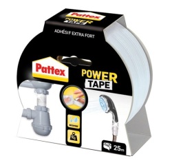 PATTEX Adhésif Réparation Power Tape Blanc Etui 25m - 50mm