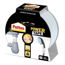 PATTEX Adhésif Réparation Power Tape Blanc Etui 25m - 50mm