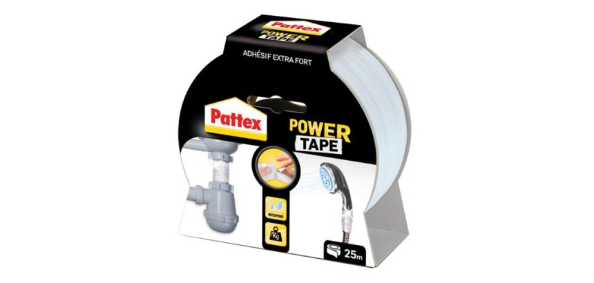 PATTEX Adhésif Réparation Power Tape Blanc Etui 25m - 50mm