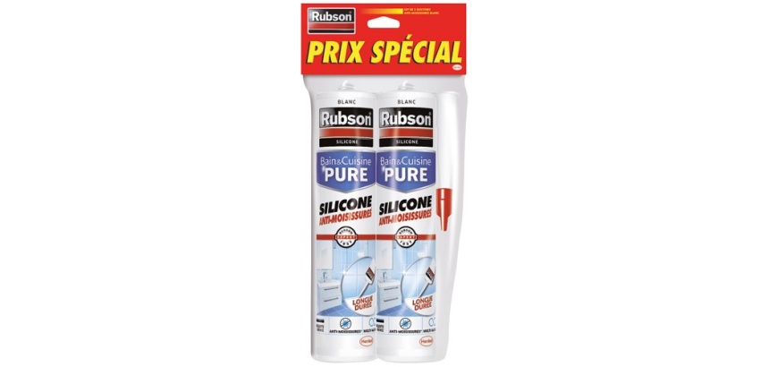 Mastic silicone - sanitaire - anti-moisissures - 280 mL - Lot de 2