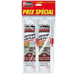 Mastic murs et fenêtres - 280 mL - blanc - Lot de 2