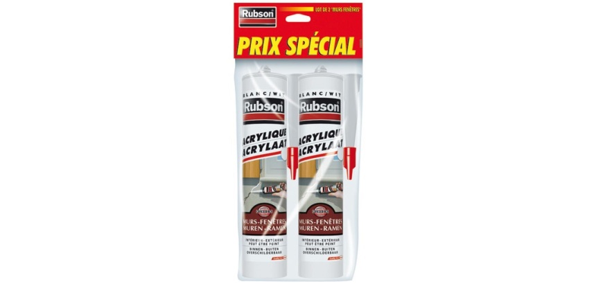 Mastic murs et fenêtres - 280 mL - blanc - Lot de 2