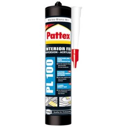 Pattex colle fixation pl100 cartouche 380g blanc