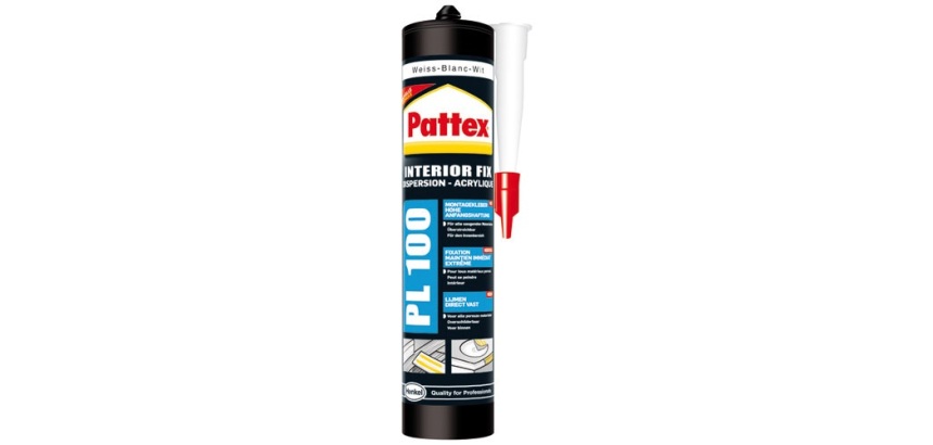 Pattex colle fixation pl100 cartouche 380g blanc