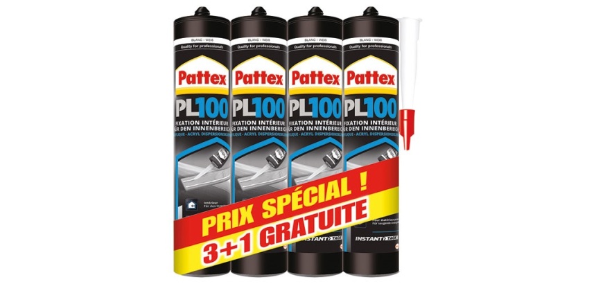Colle fixation PL100 - Lot de 3+1 gratuite