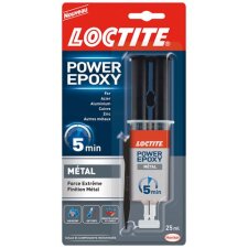 Colle Power Epoxy Loctite, couleur métal  - Tube de 25 ml