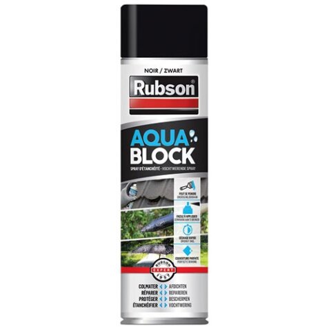 Rubson revêtement d 'étancheite aquablock spray 300ml noir