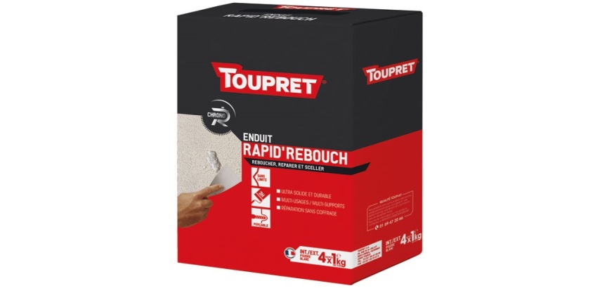Enduit rebouchage rapide intérieur-extérieur poudre 4kg blc