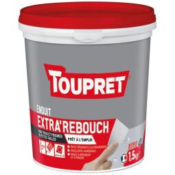 Enduit de rebouchage intérieur Extra Rebouch' Toupret - Seau de 1,5 kg