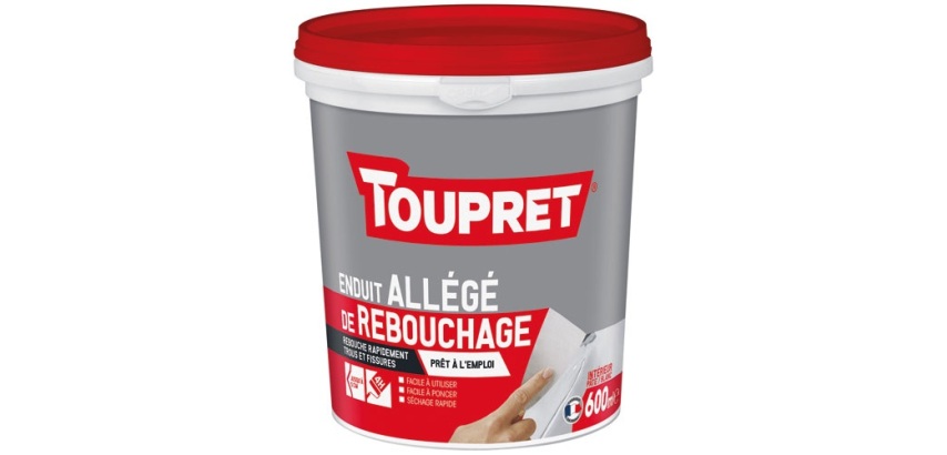 Enduit allégé de rebouchage Toupret  - Pot de 600 ml